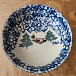 Vintage Tienshan Folk Craft Cabin in the Snow Soup